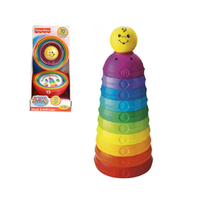 费雪 智体发展系列 层叠彩虹杯  宝宝益智玩具