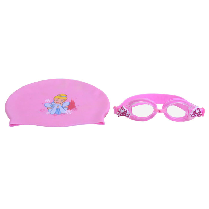 Disney/迪士尼儿童泳镜/泳帽套装硅胶泳镜游泳用品泳帽