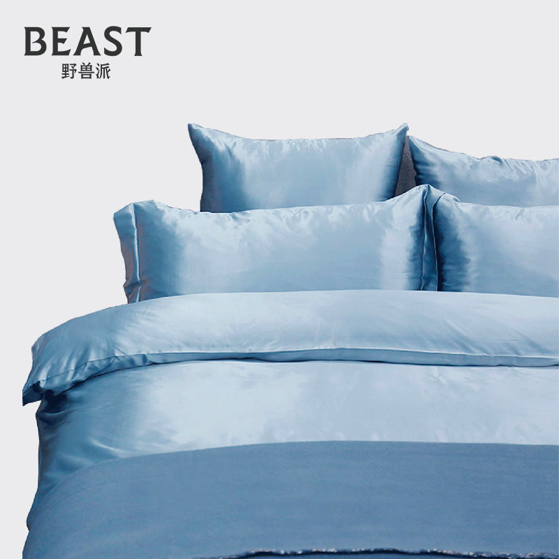 THE BEAST/野兽派 真丝床品四件套 纯色床单被套枕套