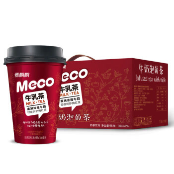香飘飘奶茶 Meco牛乳茶 液体即饮奶茶 牛奶泡的茶饮料 300ml*6杯 礼盒装