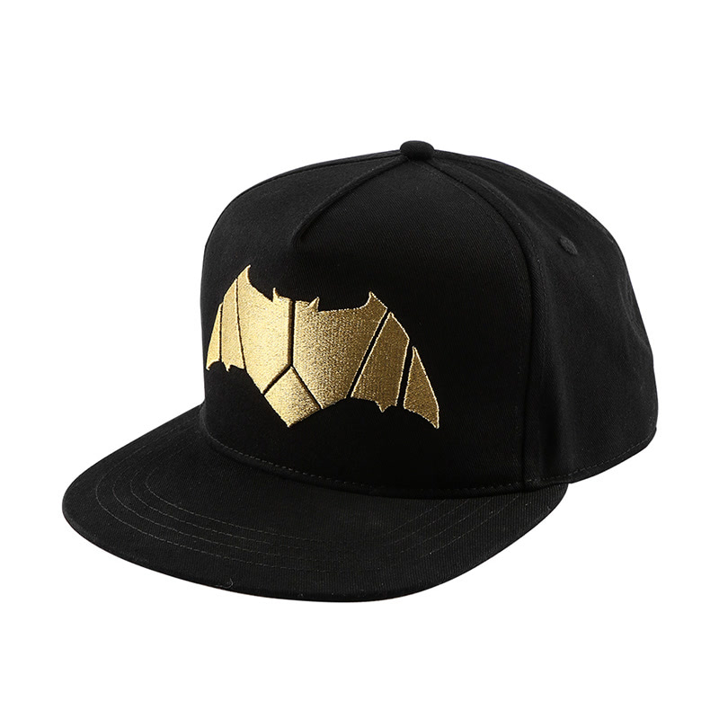正义联盟周边 蝙蝠侠黑金帽子 时尚潮范 纯棉平沿帽可调节