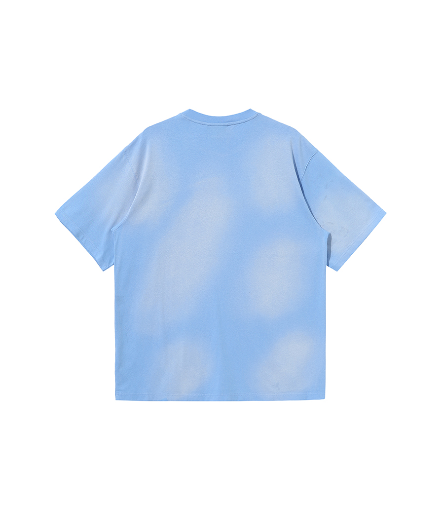 FOURTRY蓝色晕染反光logo T恤 21SS01BL28X